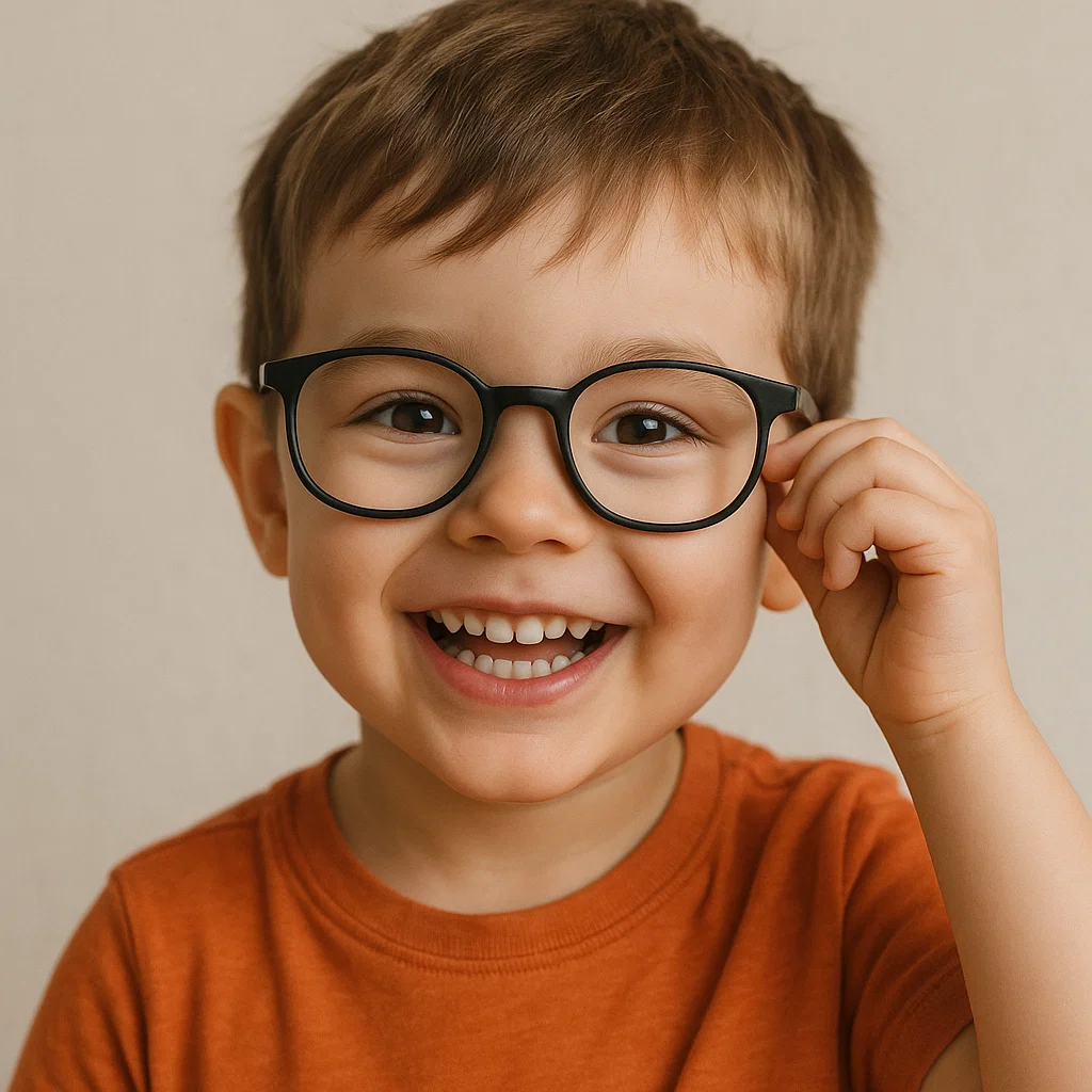 Gözlük Takan Sevimli Çocuk